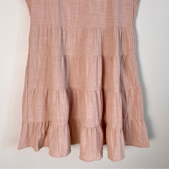 Knox Rose Embroidered Pink Babydoll A-Line Dress Small Tiered Floral Bohemian - Picture 5 of 8